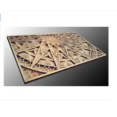 GENERICO - Cuadro Mándala De Madera Decorativo Estrella Medio Circulo