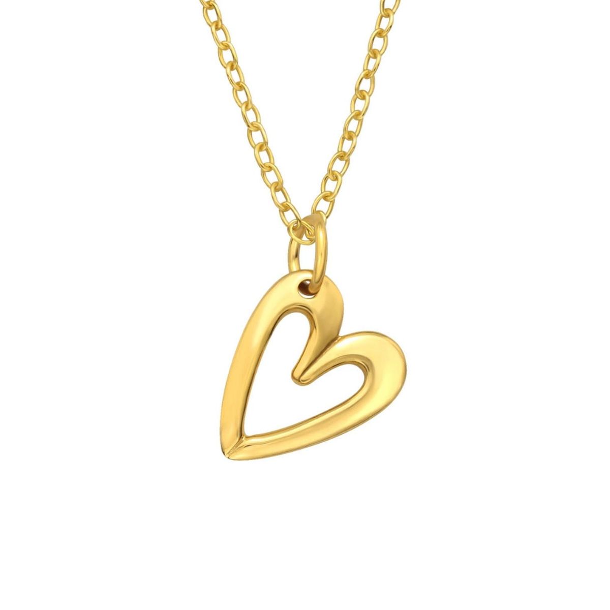 ZAZU - Collar Corazón Abierto Bañado en Oro