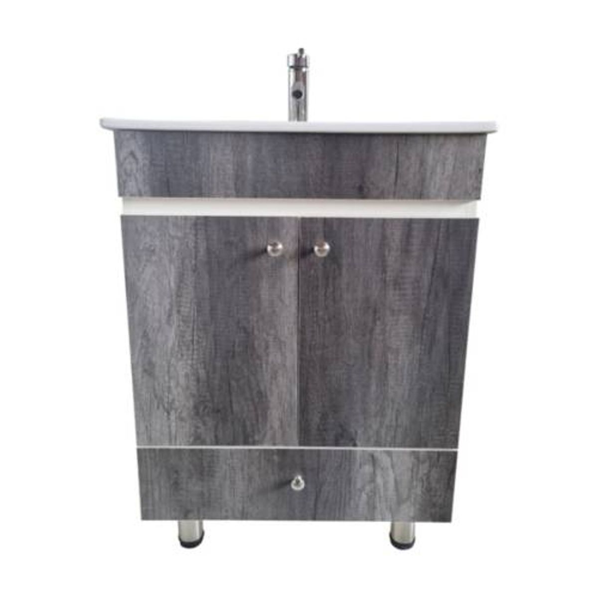 MODERN SPACE - Vanitorio Melamina 60x47cm Con Patas Loza Y Griferia