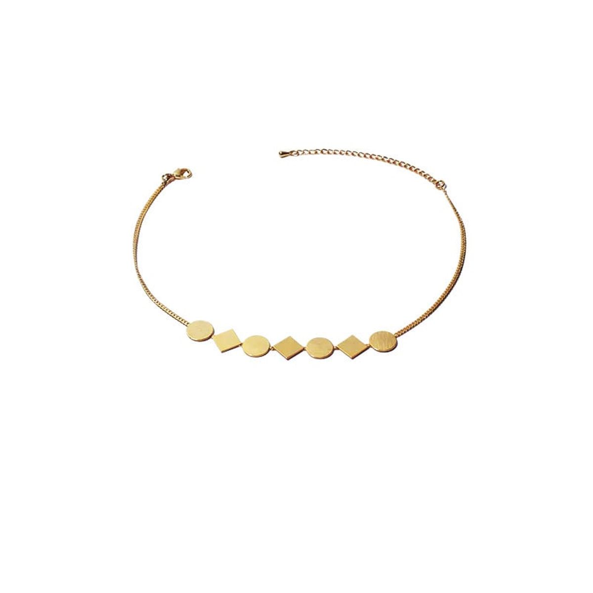 GENERICO - Collar Tipo Gargantilla de Acero Bañado en Oro 18K - Toscana Gold