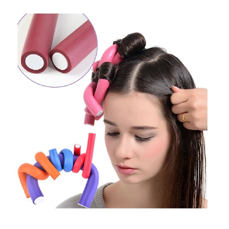 GENERICO - 10 Tubos Roll Flexibles Para Ondulación De Cabello 12mm