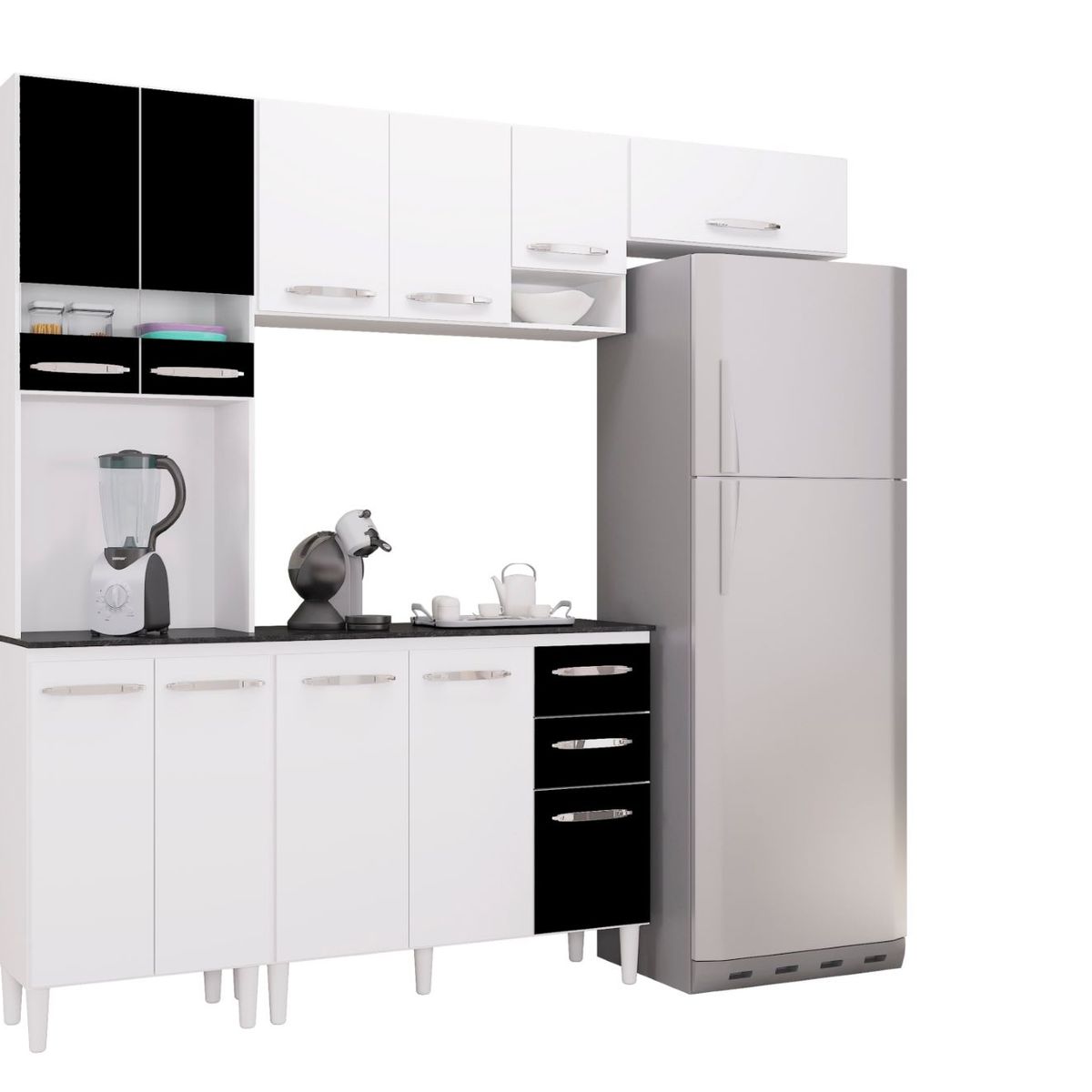 TAHUARI - Mueble de cocina Isadora blanconegro