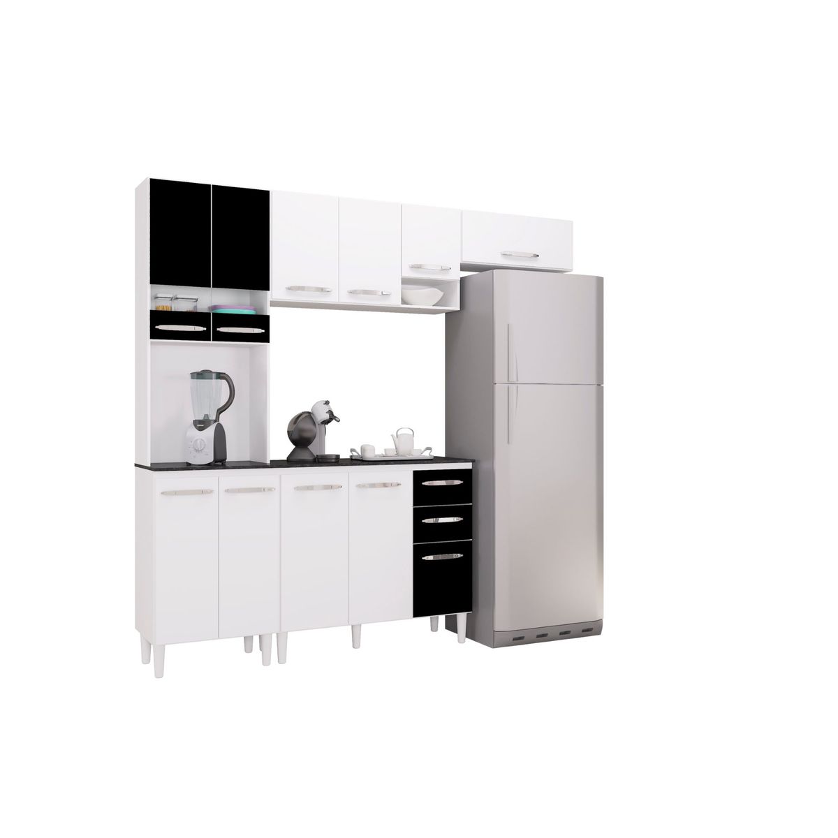 TAHUARI - Mueble de cocina Isadora blanconegro