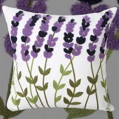 GENERICO - COJÍN BORDADO 45 CM X 45 CM LAVANDA