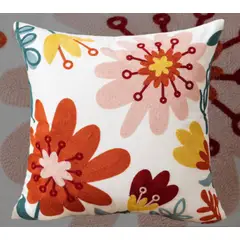 GENERICO - COJÍN BORDADO 45 CM X 45 CM FLORAL RIANBOW