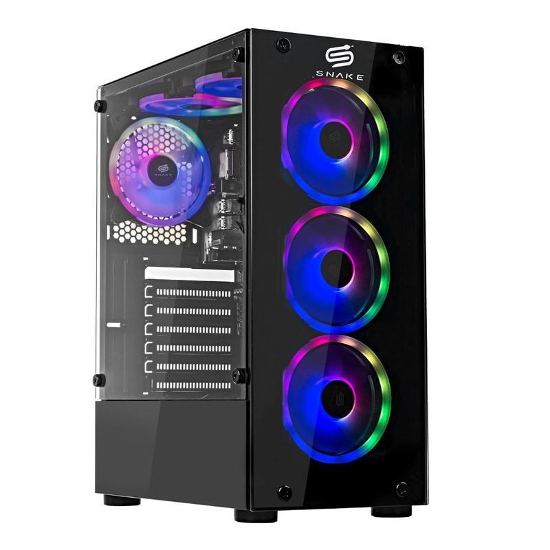 SNAKE GAMER - Pc Gamer Vibora Black V3 AMD Ryzen 5 5600, RTX 3050, SSD 500GB, RAM 16 GB - Snake Gamer