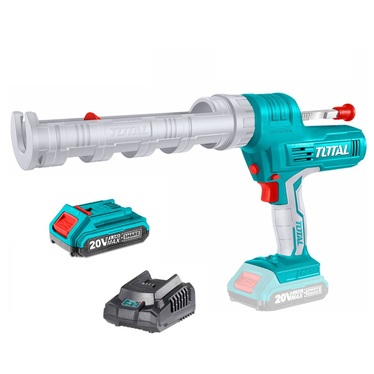 TOTAL TOOLS - Pistola Calafatera Inalambrica 20v Bateria Cargador Total