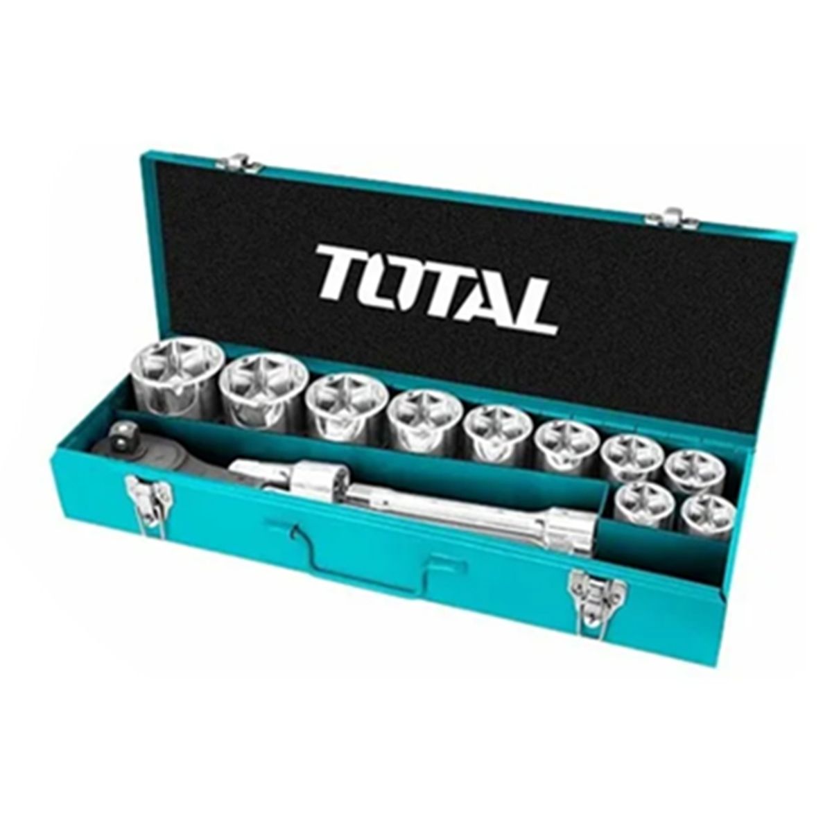TOTAL TOOLS - Kit Set Juego De Dados Chicharra Cuadrante 3/4 15 Pcs