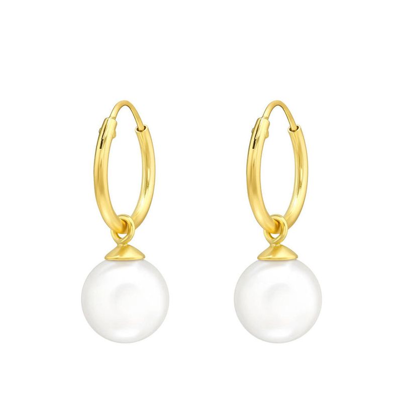 ZAZU - Argollas Bañadas en Oro con Perla