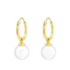 ZAZU - Argollas Bañadas en Oro con Perla