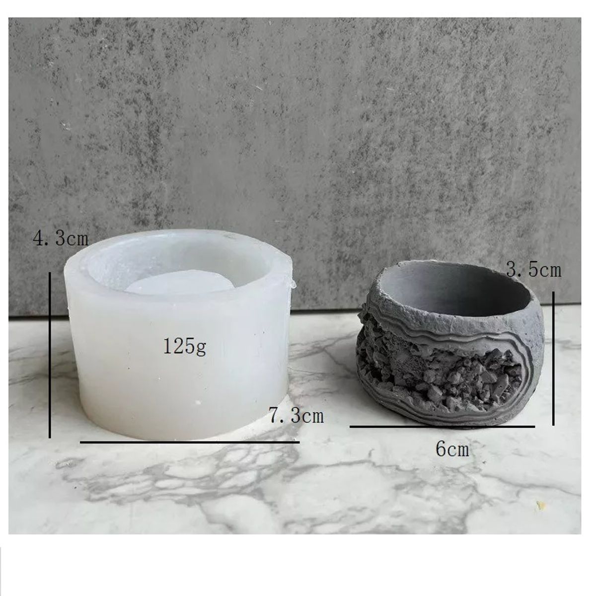 GENERICO - Molde Silicona Resina Uv Plato Vaso Maceta Modelo B