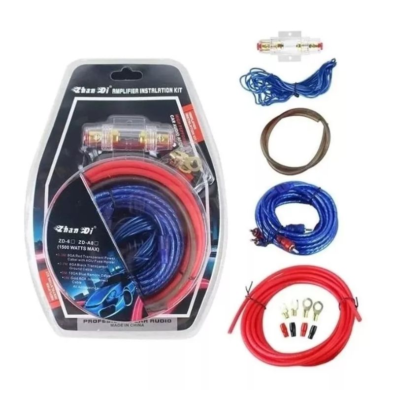 GENERICO - Kit Cables Para Amplificador Subwoofer 1500w Auto