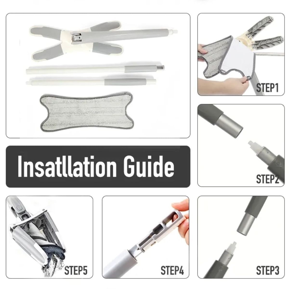 GENERICO - Mopa De Aseo Trapeador De Microfibra 360º