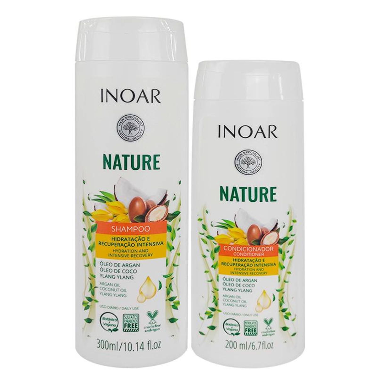 INOAR - KIT DUO NATURE HIDRATACION SHAMPOO 300ML Y ACONDICIONADOR 200ML INOAR