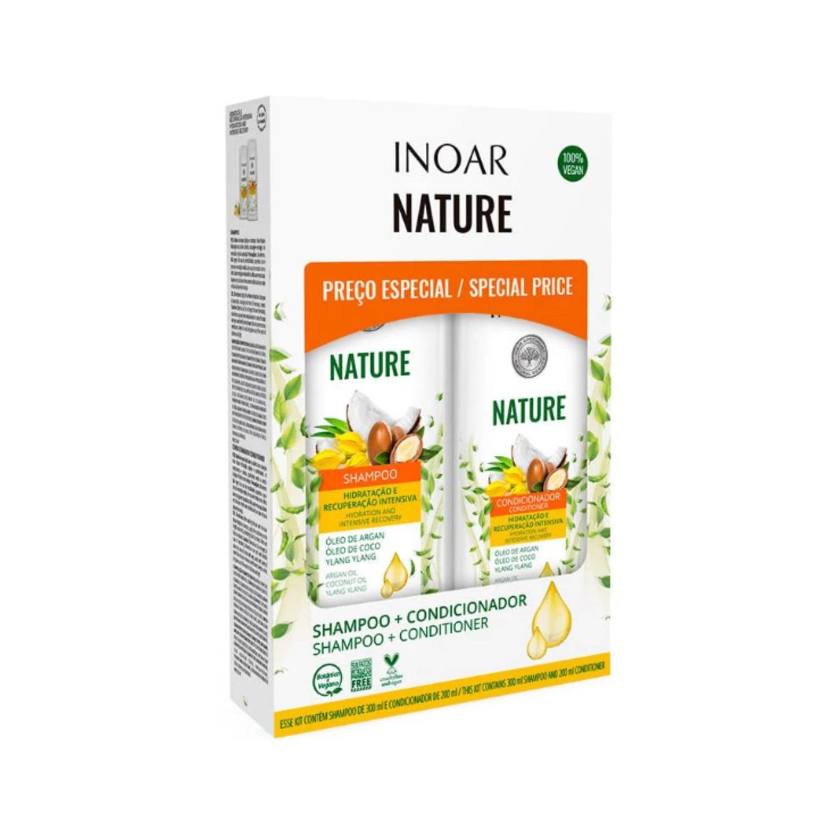 INOAR - KIT DUO NATURE HIDRATACION SHAMPOO 300ML Y ACONDICIONADOR 200ML INOAR