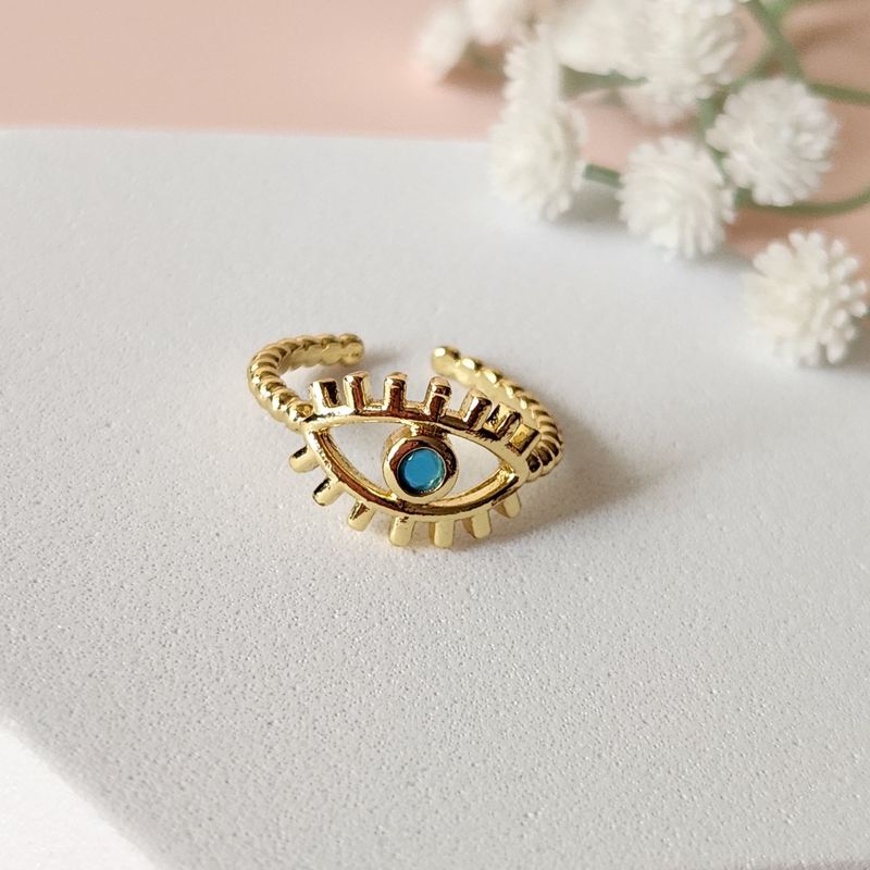 GENERICO - Anillo Eyes Gold Rings - Baño de Oro 18K