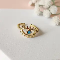 GENERICO - Anillo Eyes Gold Rings - Baño de Oro 18K