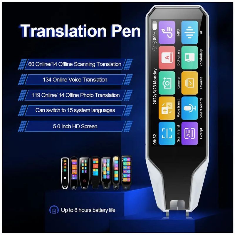 GENERICO - Lápiz Traductor Portátil Inteligente 134 Idiomas Escáner y Traductor