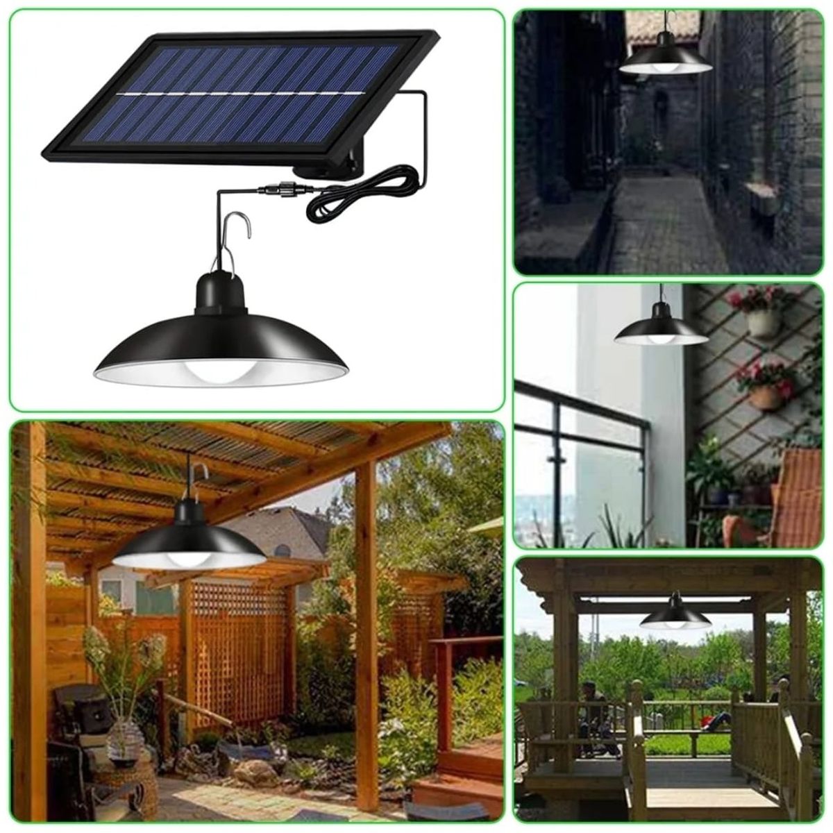 GENERICO - Lampara Led Solar Colgante 120º Con Control 120w