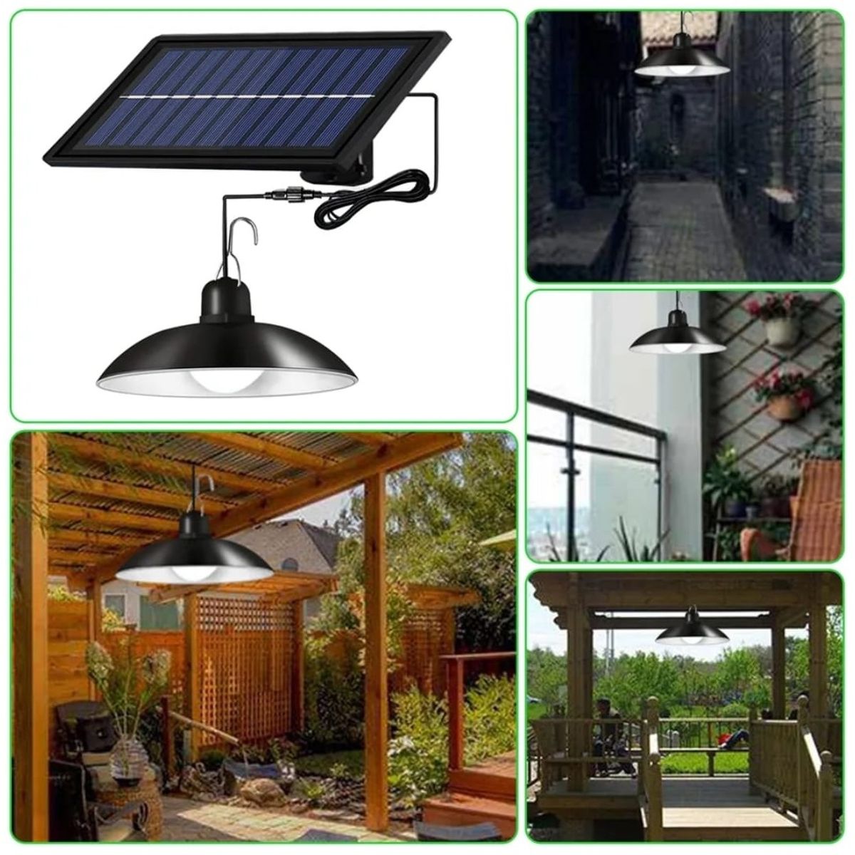 GENERICO - Lampara Led Solar Colgante 120º Con Control 120w