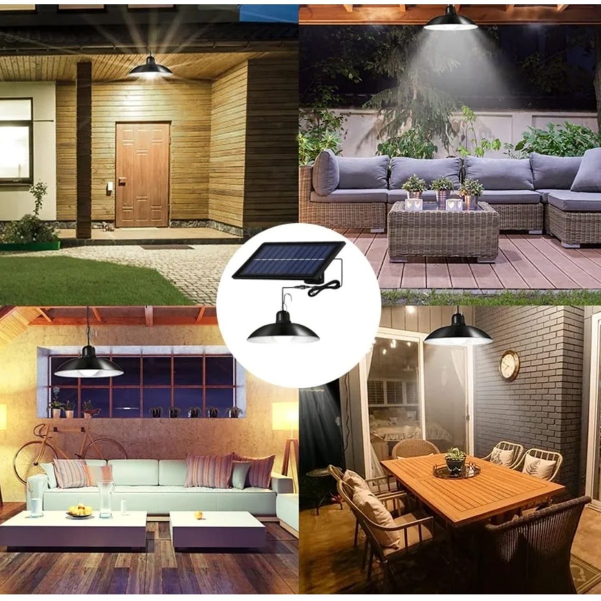 GENERICO - Lampara Led Solar Colgante 120º Con Control 120w