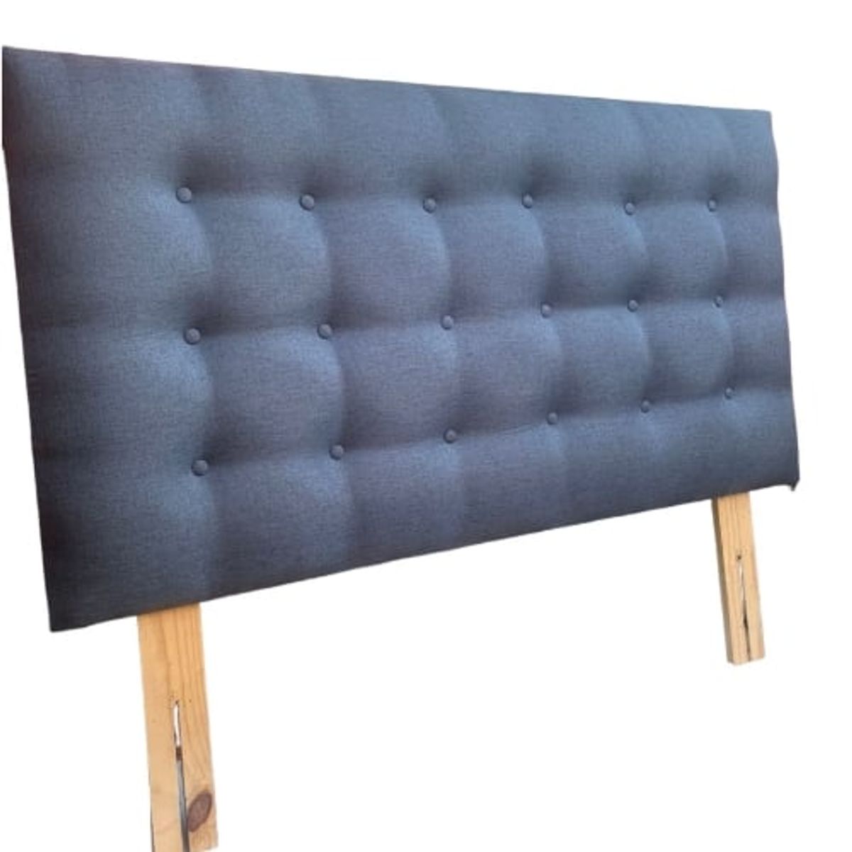 GENERICO - Respaldo Botoné Lino Gris Oscuro King