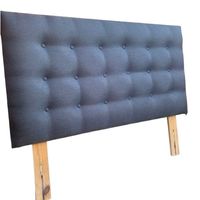 Respaldo Botoné Lino Gris Oscuro 2 Plazas