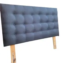 GENERICO - Respaldo Botoné Lino Gris Oscuro 2 Plazas