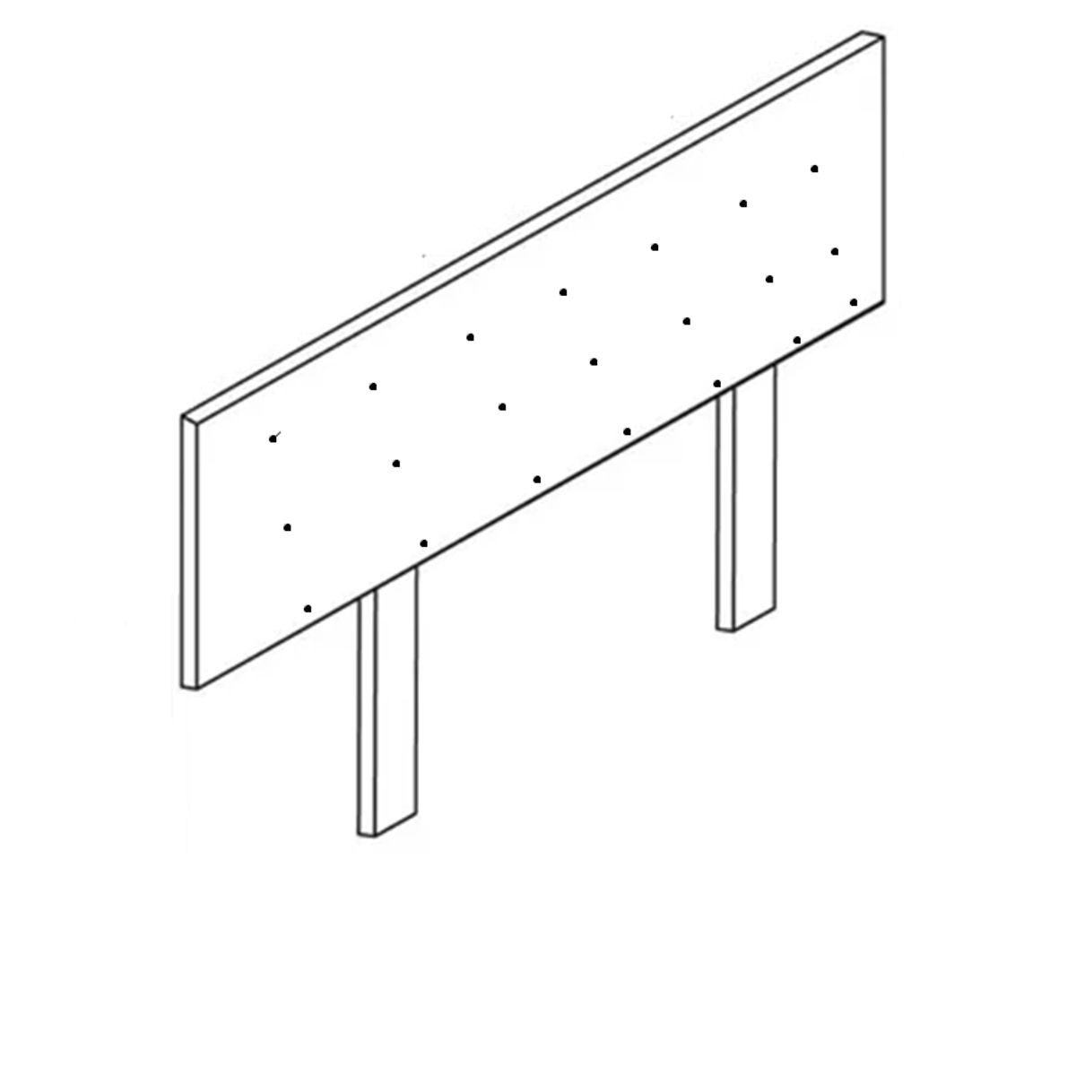 GENERICO - Respaldo Botoné Lino Gris Oscuro 2 Plazas