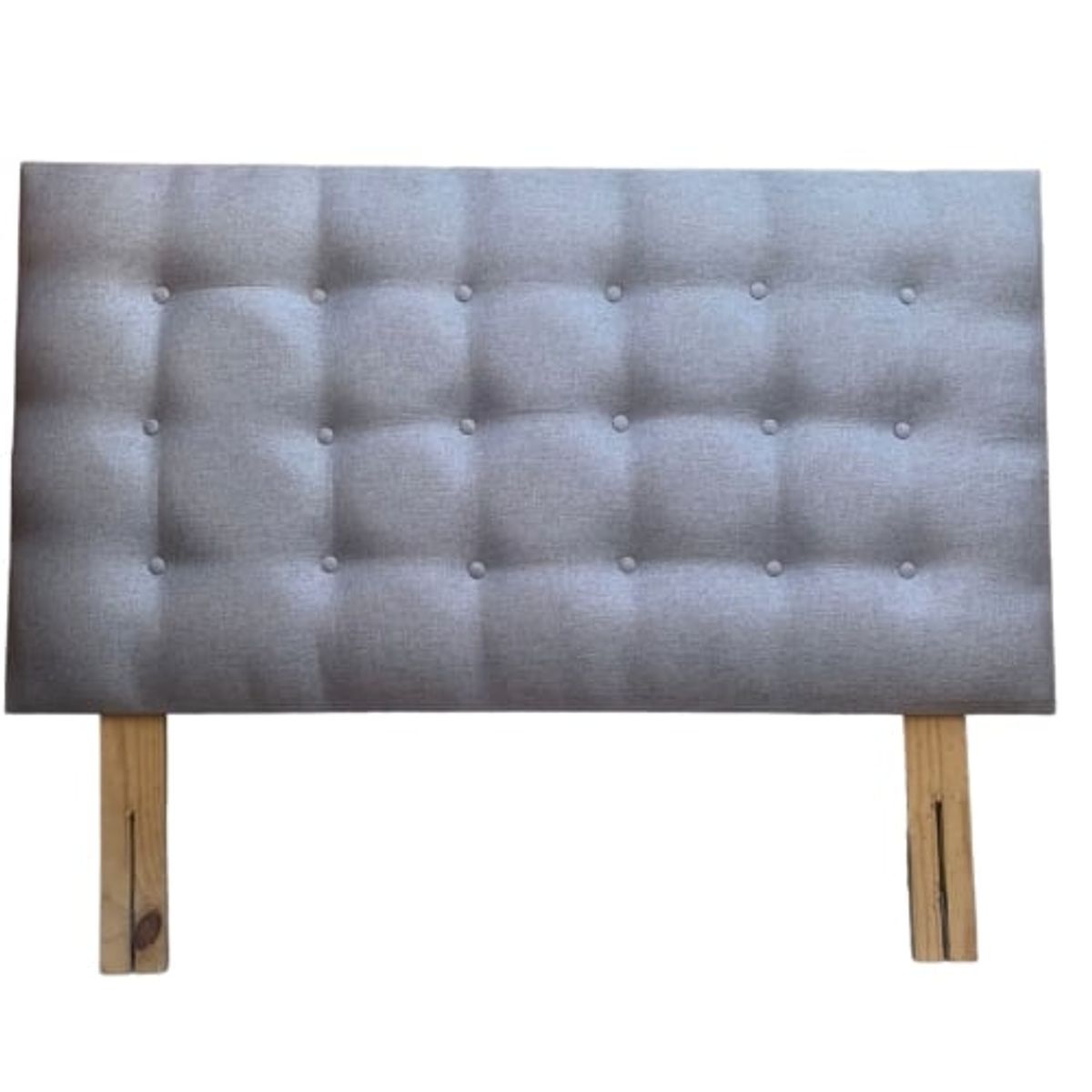 GENERICO - Respaldo Botoné Lino Gris Claro 2 Plazas