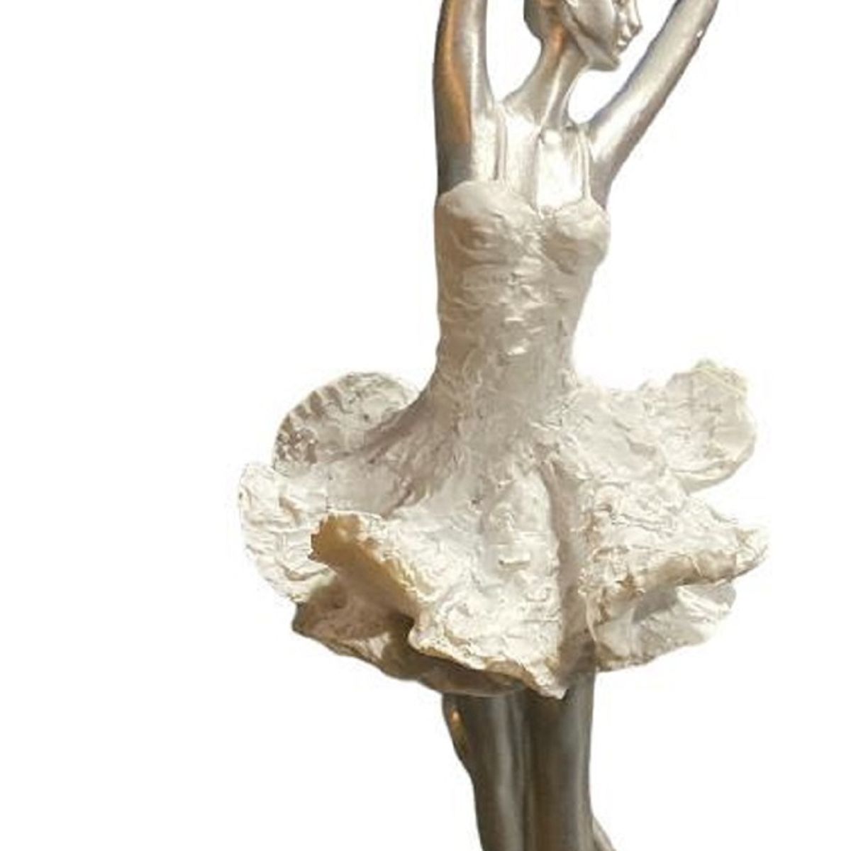 GENERICO - BAILARINA DECORATIVA  PLATEADA Medidas: 11 x 12 x 38.5 cm