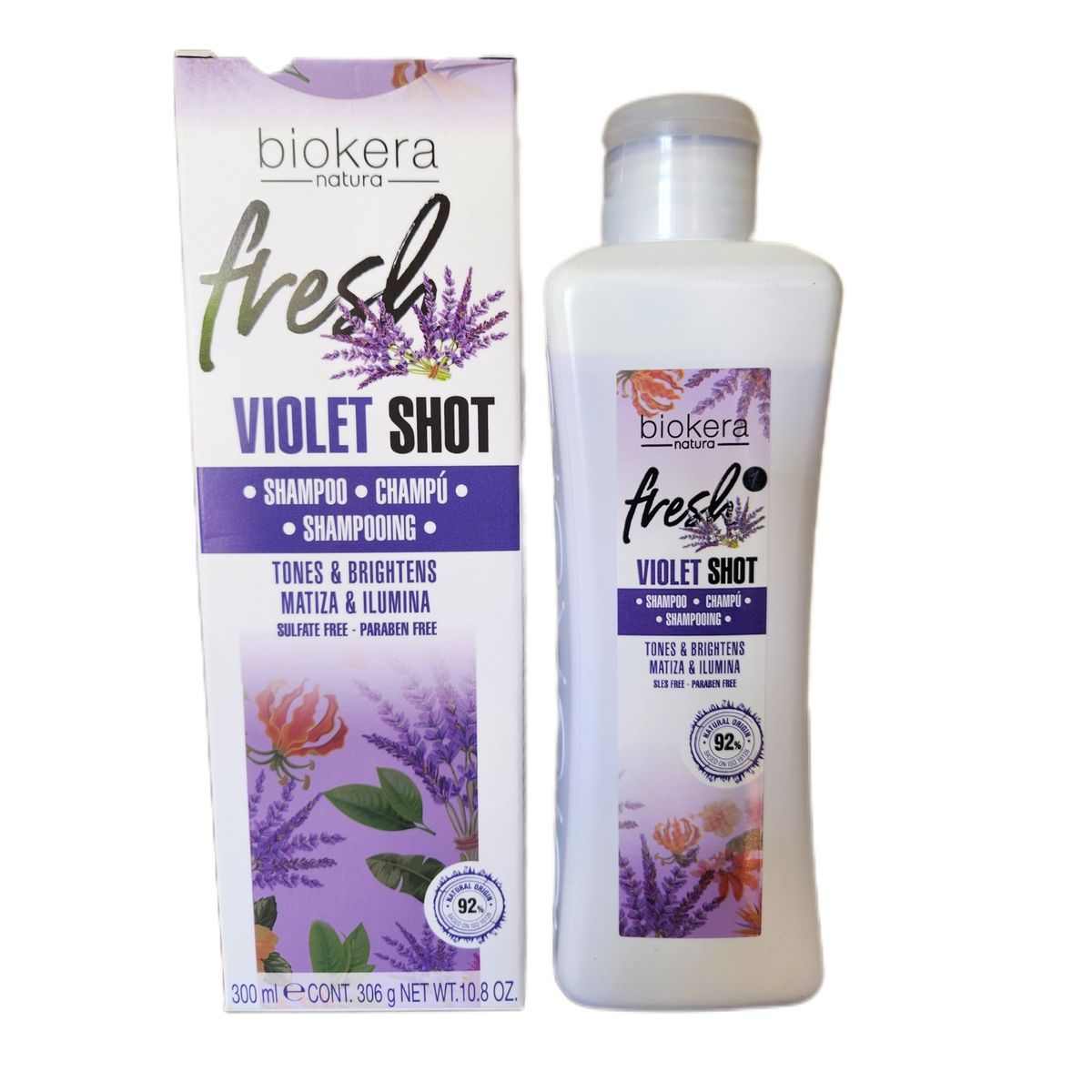 SALERM - Shampoo Matizador Violeta Shot Salerm 1010 Biokera 300ml.-