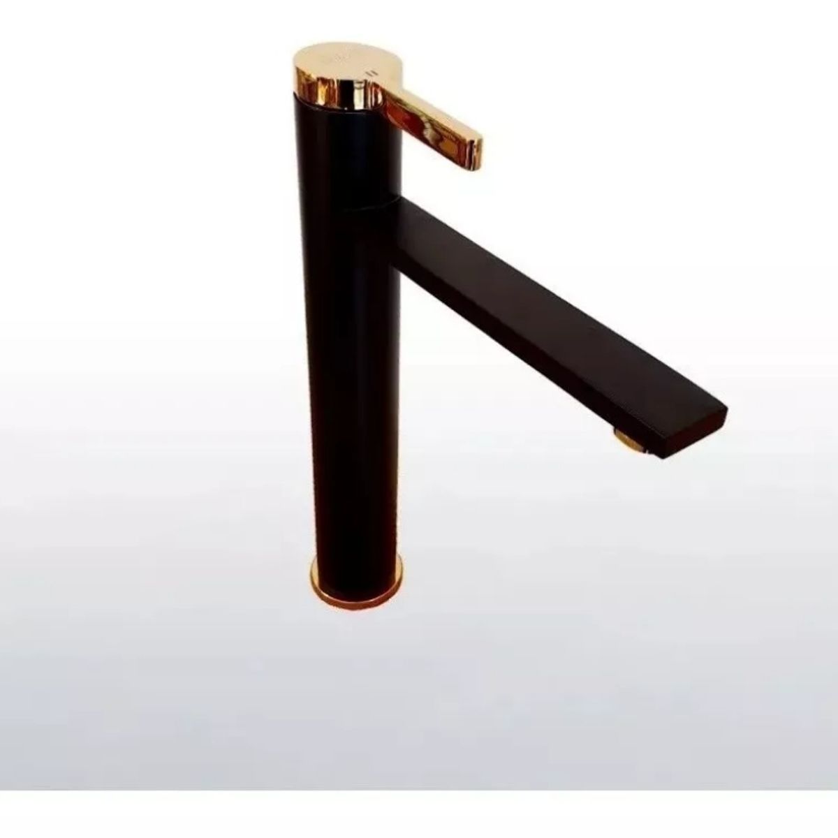GENERICO - Llave Grifo Alto de 30 cm Negro Mate con Dorado para Vanitorios