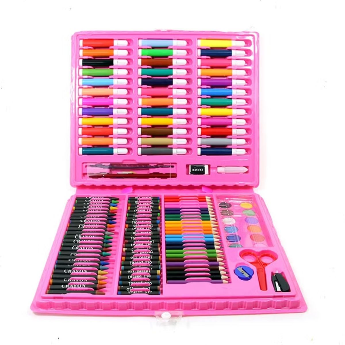 GENERICO - Set 150 Piezas Arte Dibujo Pintura Colorear Rosado