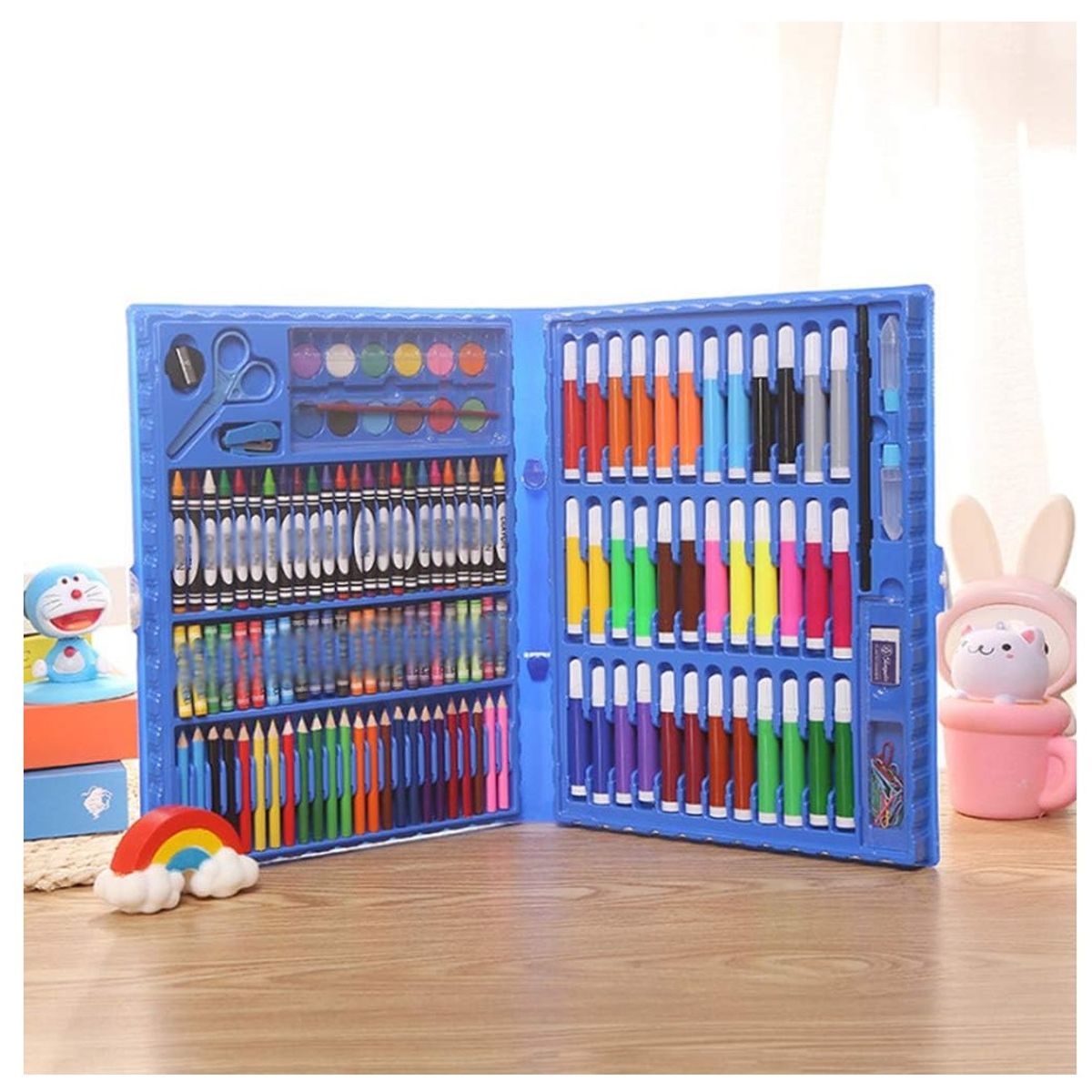 GENERICO - Set 150 Piezas Arte Dibujo Pintura Colorear Azul