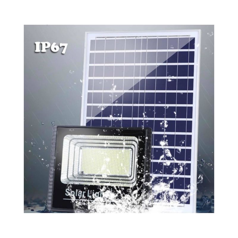 GENERICO - Foco Reflector Solar 200w Panel Independiente Exterior e Interior
