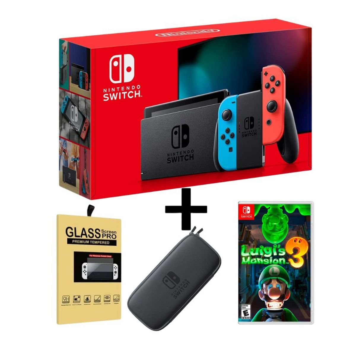 NINTENDO - Consola Nintendo Switch Neón v2 y Luigi's Mansion 3