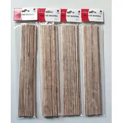 GENERICO - 4 Bolsas Palos Maquetas/madera 30 Cm X 0.3 Cm 120 Unidades