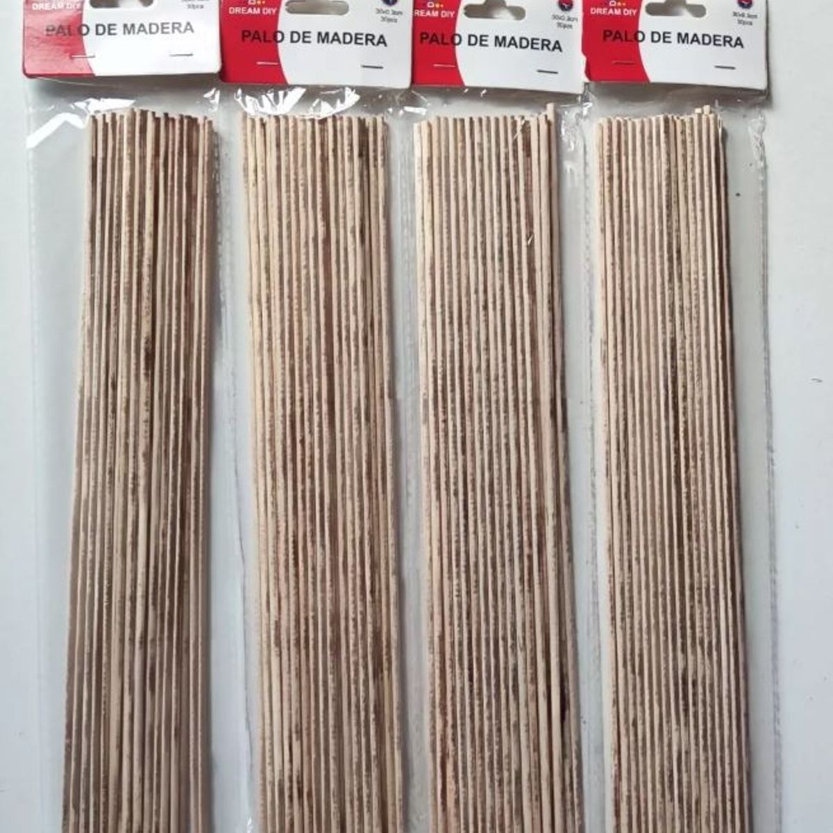 GENERICO - 4 Bolsas Palos Maquetas/madera 30 Cm X 0.3 Cm 120 Unidades
