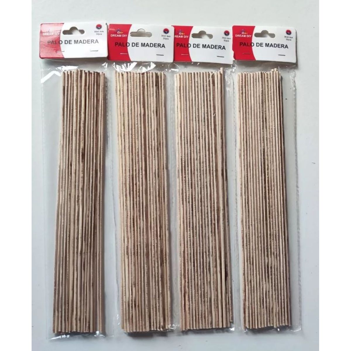 GENERICO - 4 Bolsas Palos Maquetas/madera 30 Cm X 0.3 Cm 120 Unidades