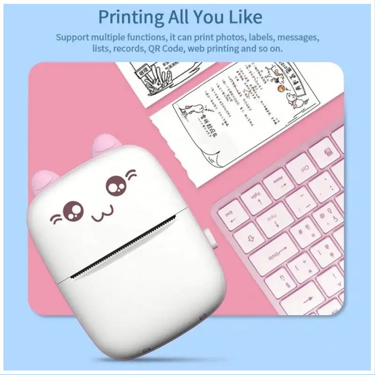 STARTECHOFFICE - Mini Impresora Térmica Portátil de etiquetas Inalámbrica con Adhesivo