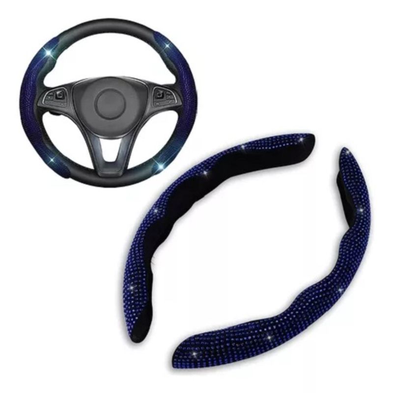 GENERICO - Funda Cubre Volante Para Auto Luxury Laterales 216047 Azul