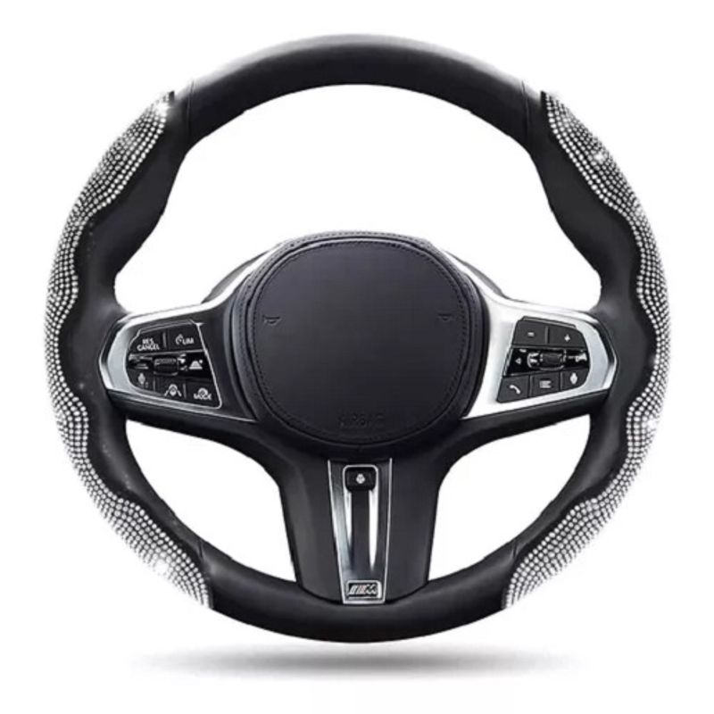 GENERICO - Funda Cubre Volante Para Auto Luxury Laterales 216047 Blanco