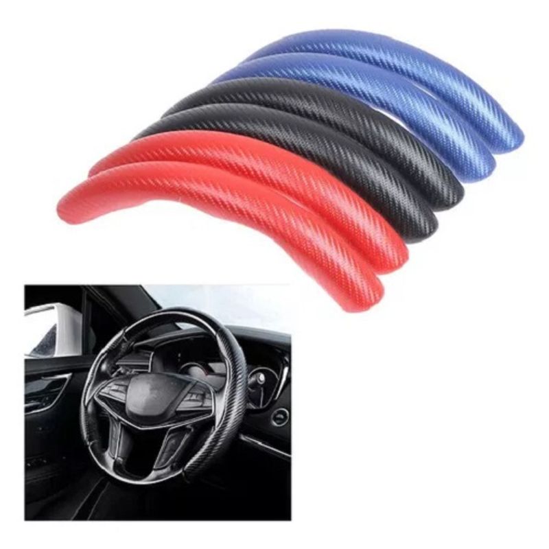 GENERICO - Cubre Volante Fibra Carbono  Universal Mate 216045 Rojo
