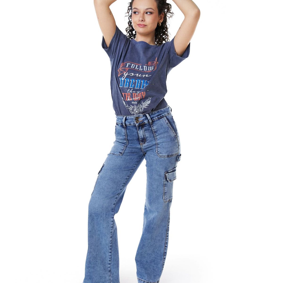 EFESIS - Jeans Palazzo Tiro Medio Mujer Efesis