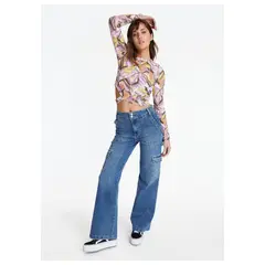 EFESIS - Jeans Naos Palazzo Cargo Azul