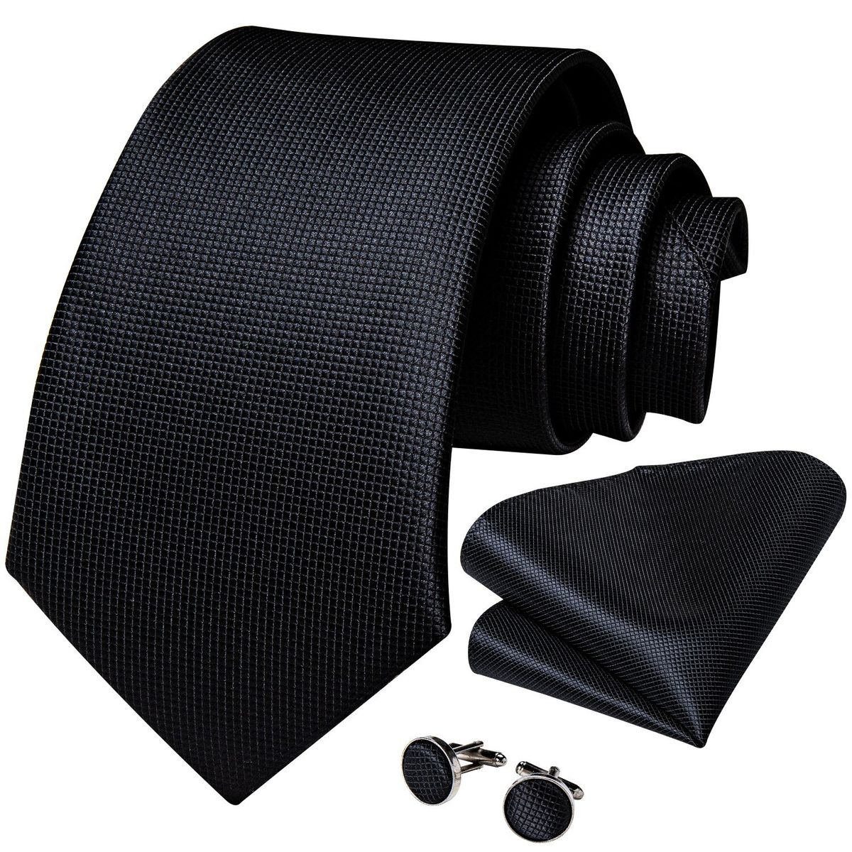 SONEC - Set Corbata Hombre Seda con Pañuelo Colleras Modelos Un Tono En Caja
