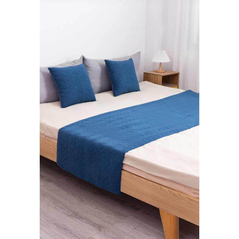 ANGELES DEL HOGAR - Piecera Plush Para 2plazasKing Azul