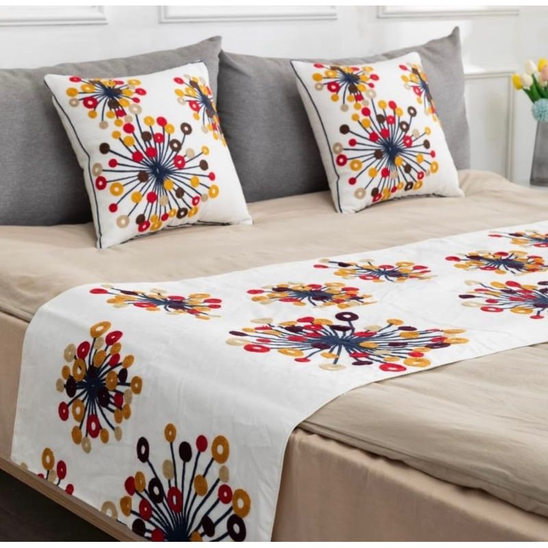 ANGELES DEL HOGAR - Piecera Bordada con diseño  2plazasKing