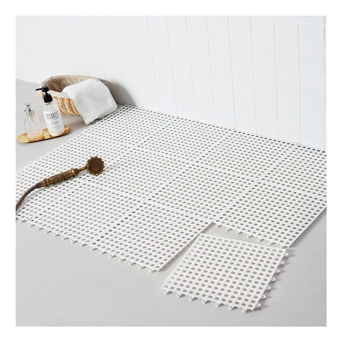 GENERICO - 6 Baldosa Alfombrilla Baño Ducha Drenaje Antidesliz Ventosa